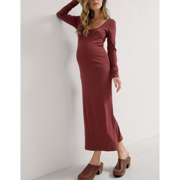 Hatch Dresses & Skirts - Hatch The Longsleeve Red Rayon Rib Dress Size 2